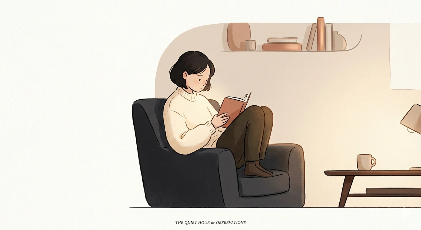 A person alone, doing something quietly, with no audience and no phone nearby