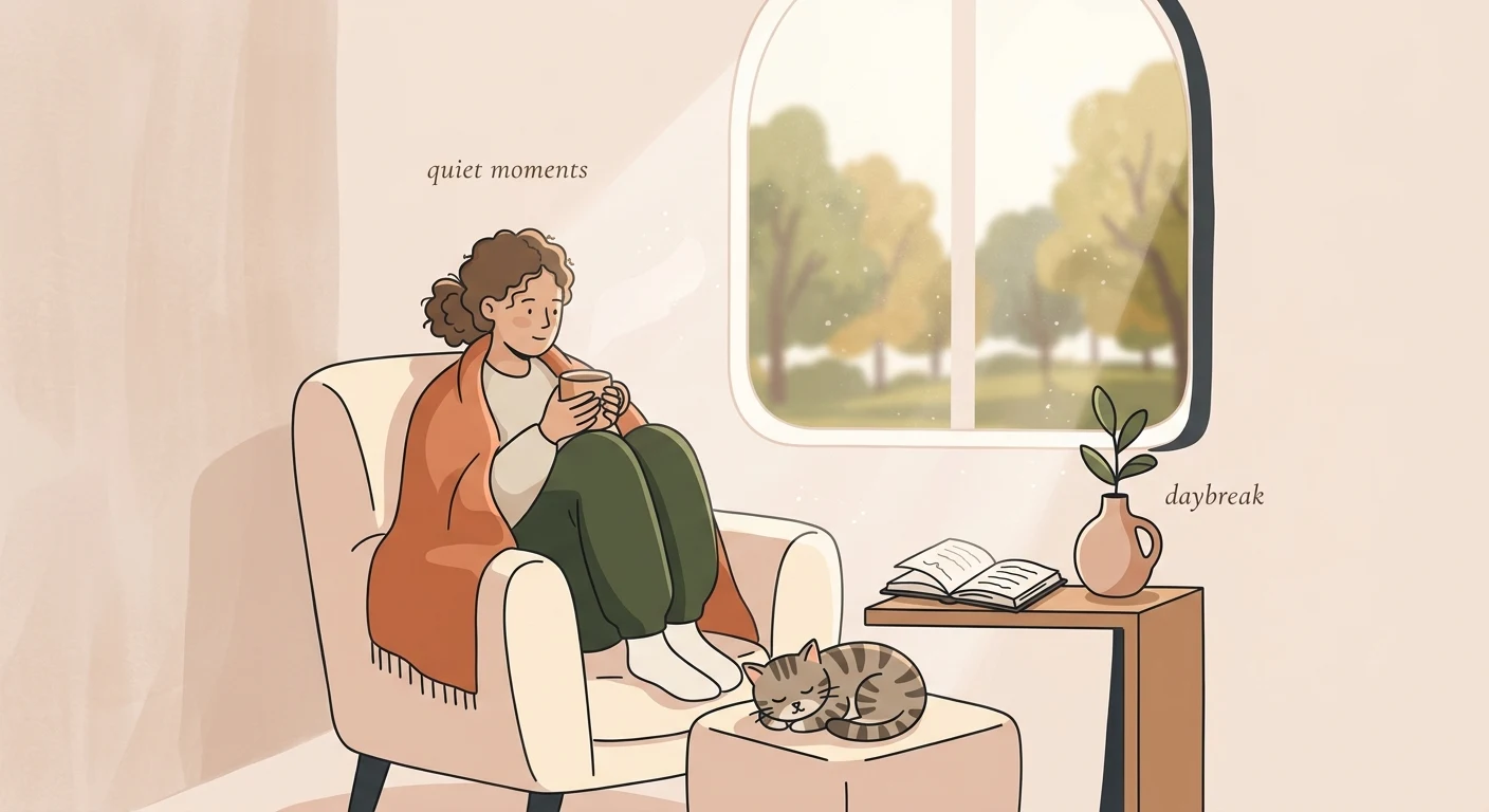 Soft morning light, a quiet moment with no urgency and nothing left to prove