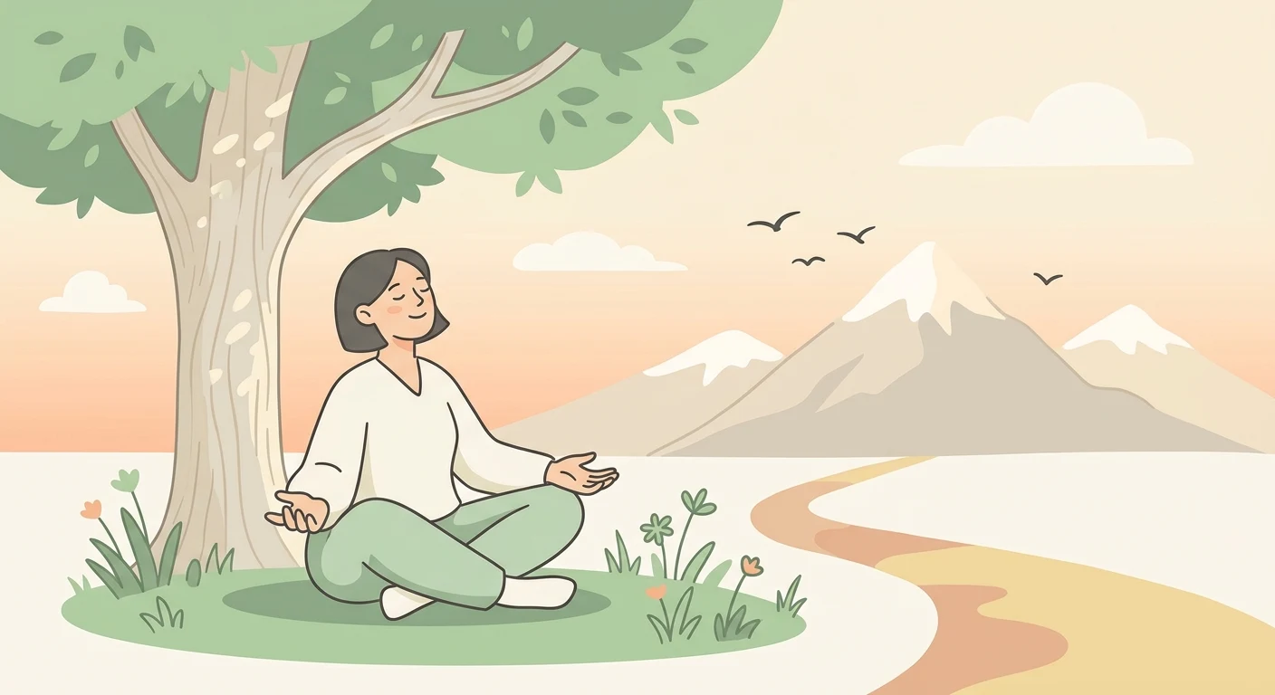 A person sitting peacefully in nature, feeling calm, free, and at peace - symbolizing the emotional relief and self-love that comes from setting healthy boundaries