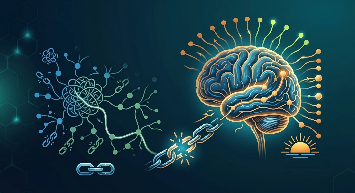 An infographic representing re-wiring of the brain