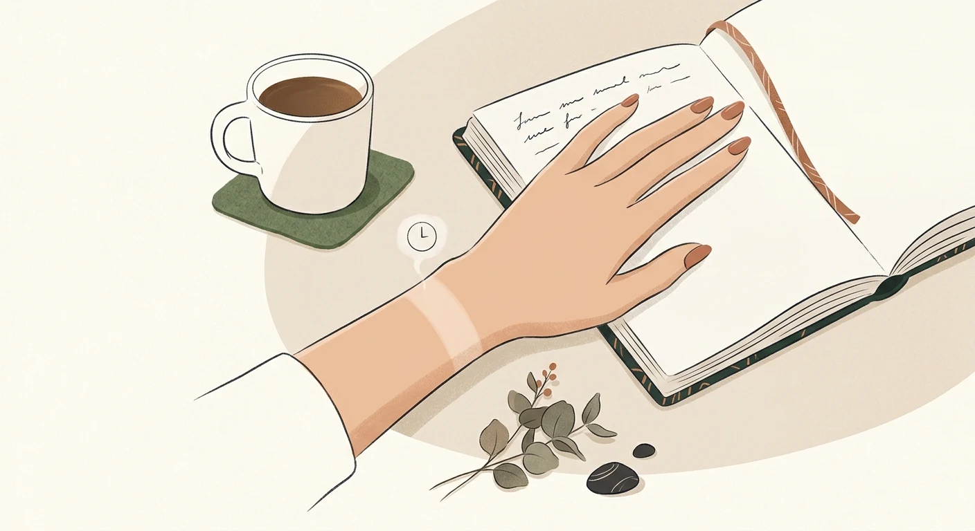 A bare wrist reminding someone they forgot their usual watch before leaving home