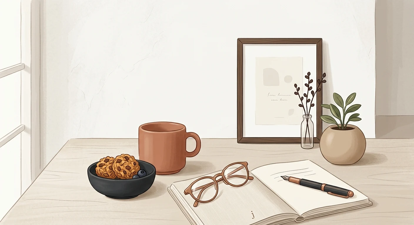 A quiet morning space with familiar everyday essentials placed neatly together