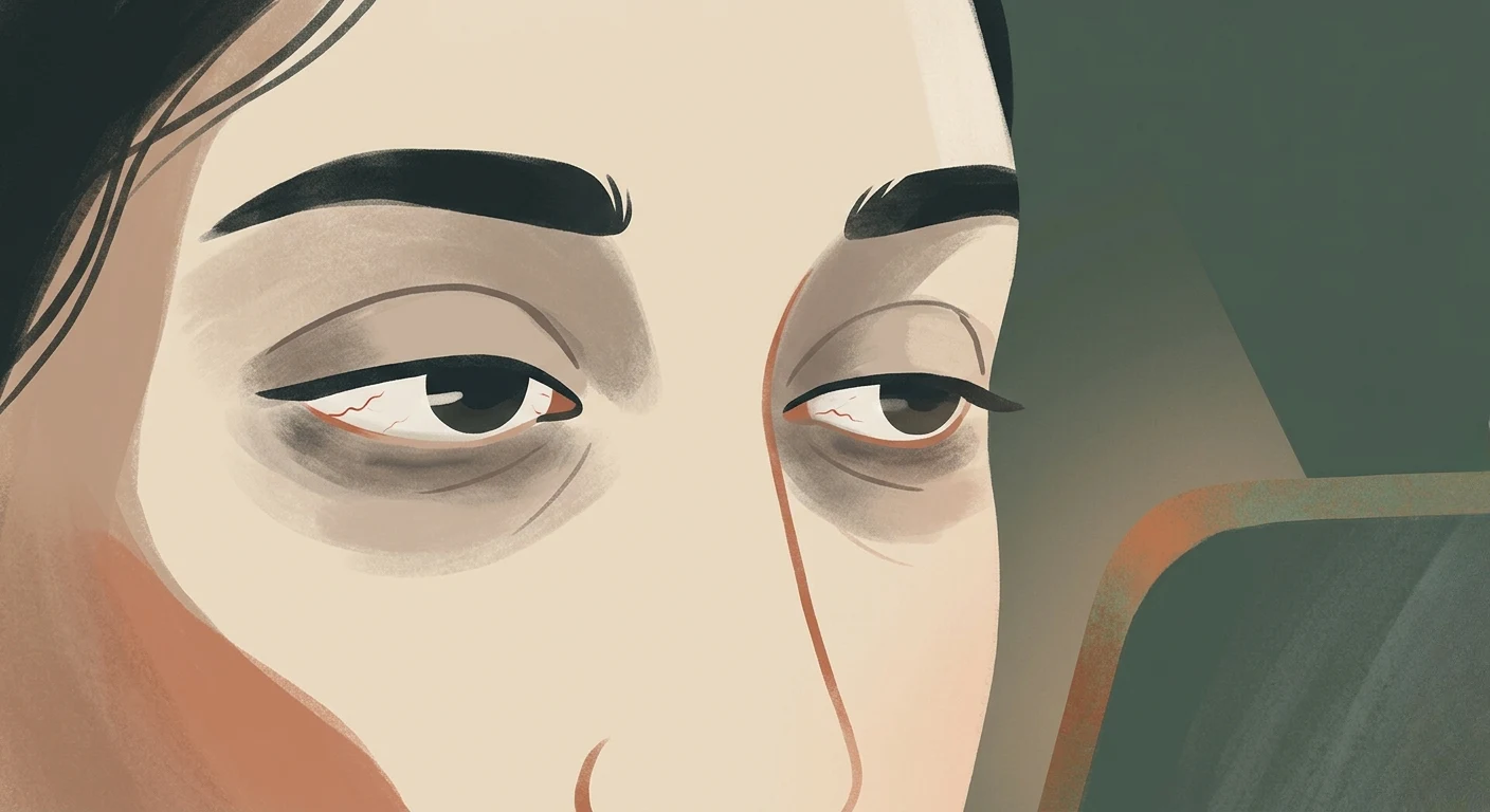 Close-up of tired eyes at the end of a long screen day