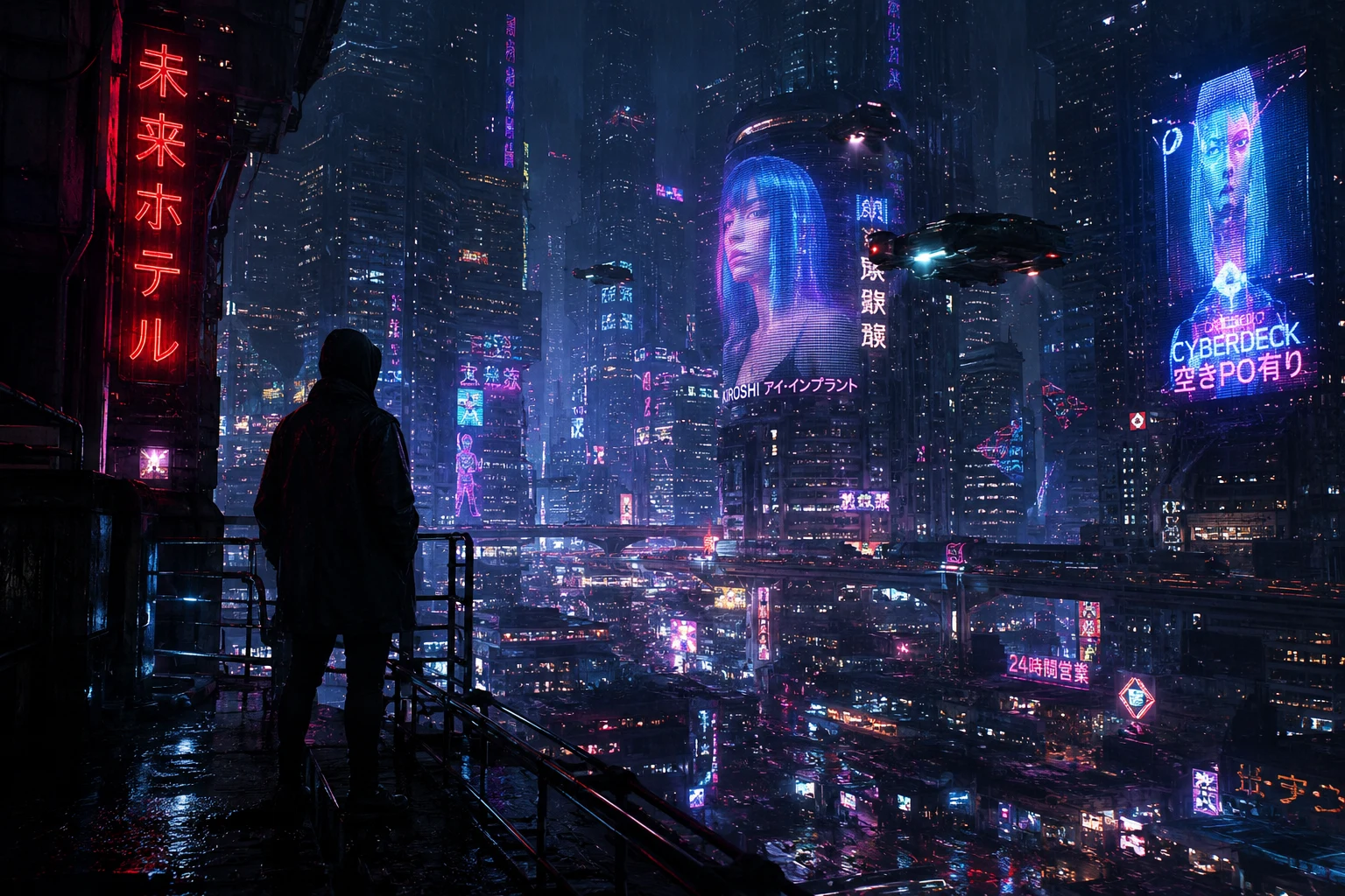 A cinematic cyberpunk city at night made by chatgpt