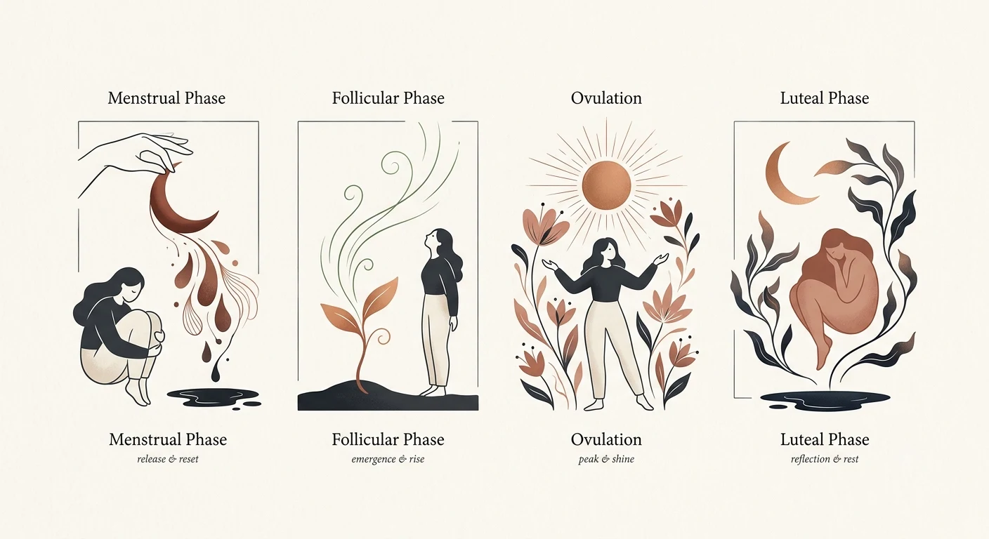 Simple illustration representing hormonal cycle phases